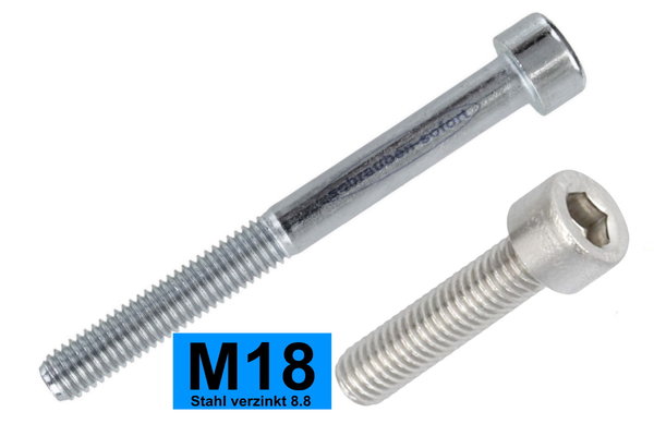 Zylinderschrauben M18 DIN 912 verzinkt