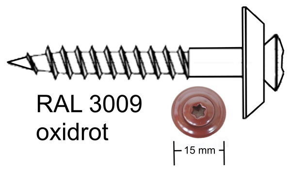 Spenglerschrauben Edelstahl oxidrot RAL3009