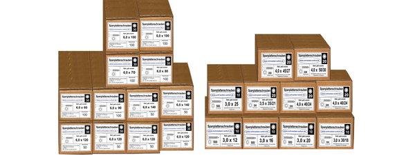 Spanplattenschrauben Torx verzinkt  Sortiment in Paketen