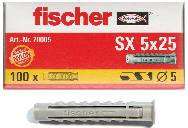 100 Stk. Fischer Dübel SX 5 x 25 mm