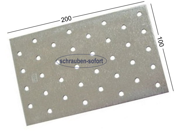 Lochplatten 100 x 200 mm   verzinkt Lochbleche